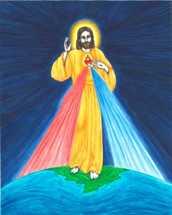 Divine Mercy Illustration Divine Mercy illustration by artist Jason Koltuniak from the children's book from Divine Providence Press, What Color is Heaven?