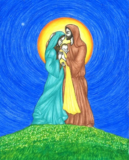 The Holy Family This illustration of the Holy Family of Jesus, Mary, and Joseph is by artist Jason Koltuniak for the children's book from Divine Providence Press,