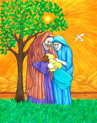 Birth of John the Baptist This illustration of the Birth of Saint John the Baptist by artist Jason Koltuniak is from the children's book from Divine Providence Press,
