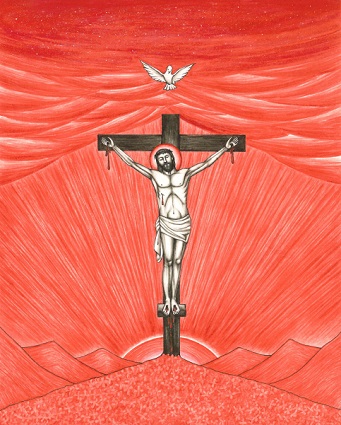 Jesus Crucified This illustration of Jesus Crucified is by artist Jason Koltuniak for the children's book from Divine Providence Press,