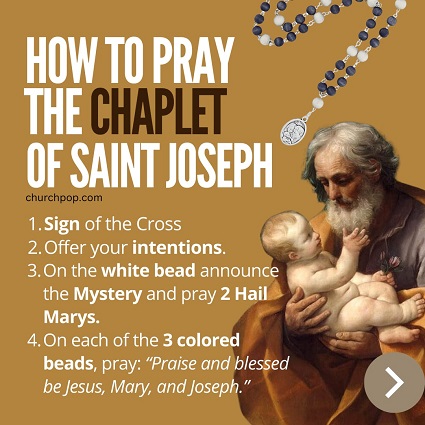 Chaplet of Saint Joseph The Chaplet of Saint Joseph is a prayerful reflection on the life of Jesus’ earthly father and the role he had in salvation history.
